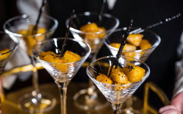 Asian Wedding Open Day Showcase featuring finger food in glasses